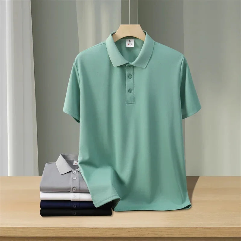 2025 New Men's Casual Solid Color Short Sleeved Polo Shirt Summer Fashionable and Comfortable Versatile Top 2025 New Men's Casual Solid Color Short Sleeved Polo Shirt Summer Fashionable and Comfortable Versatile Top